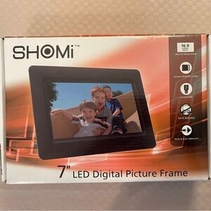 ShoMi 7” LED Digital USB/Memory Card Picture Frame NWT.